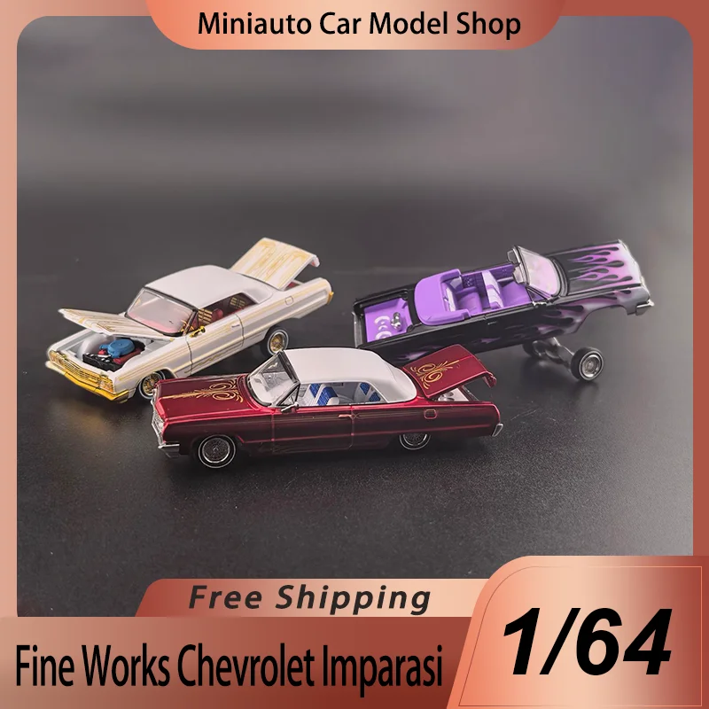 Novo estoque de trabalhos finos 1:64 chevrolet impaparasi costa hop carro tampa aberta liga edição limitada miniatura diecast ornamento brinquedo personalizado