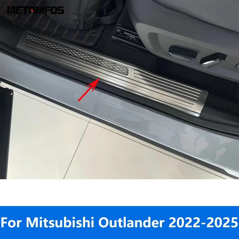 For Mitsubishi Outlander 2022 2023 2024 2025 Interior Door Sill Scuff Plate Welcome Pedal Entry Guard Accessories Car Styling