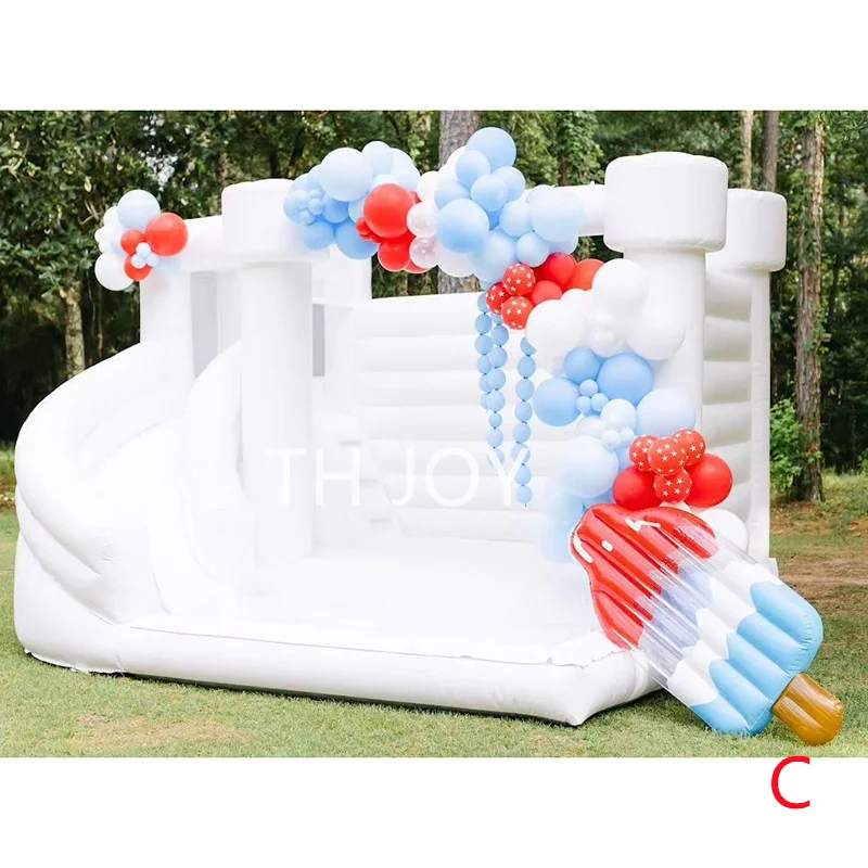 free air ship to door,13x13ft Inflatable Wedding Bounce House Jump Castle Bouncy castle With Slide