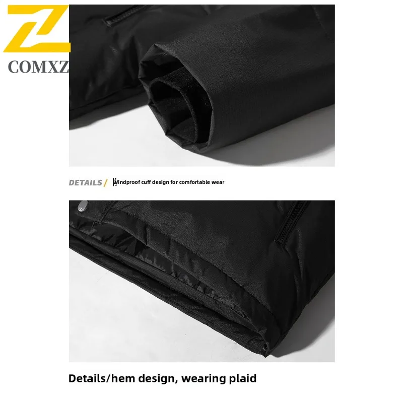 COMXZ 2025 Style National Standard 60% White Duck Down Unisex Trendy Winter Hooded Down Jacket Wear-Resistant Machine-Washable​