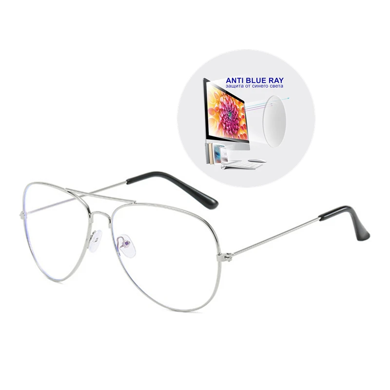 Prescription Glasses For Myopia Power -0.5 to -10 Women Men Silver Alloy Frame Nearsighted Spectacles Sphere Cylinder Axial UF51