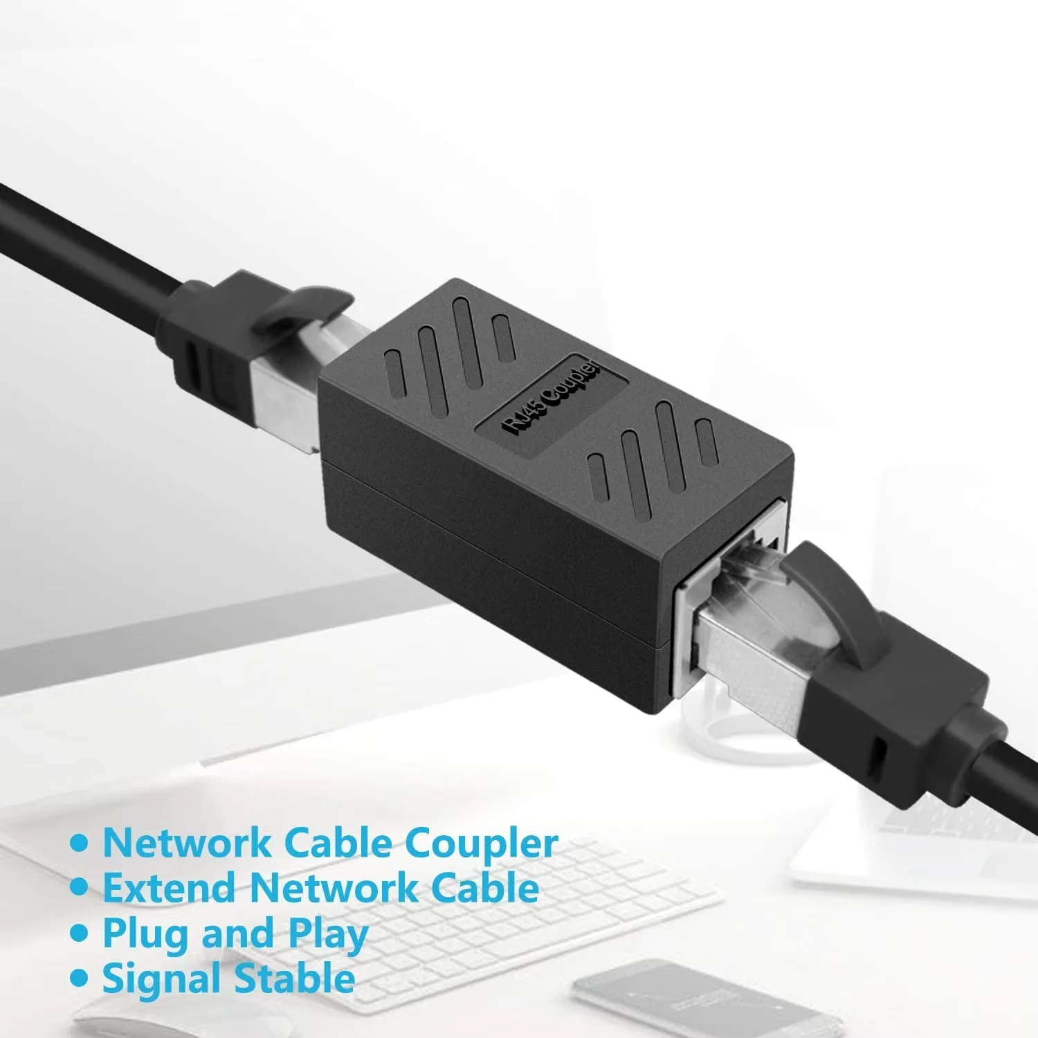 CAT 5/6/7/8 شبكة إيثرنت مزدوجة مستقيم رئيس كابل شبكة محلية النجار المقرنة RJ45 CAT 5/6/7/8 موسع التوصيل كابل الشبكة Connecto