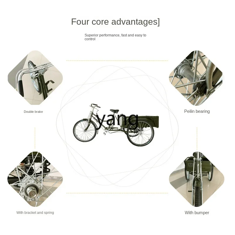 CX long feet, pedaling, transportation, express delivery, pulling and bringing goods into a human tricycle