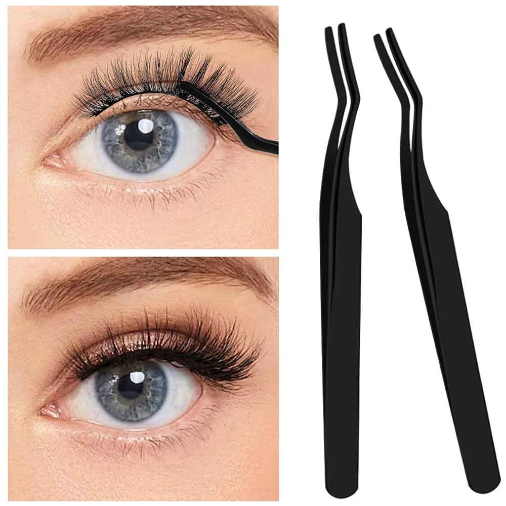 23PCS Eyelash Tweezers Set Eyelash Curler Tool With Stainless Steel Tweezer Eyebrow Knife Scissor For False Lashes Accessories