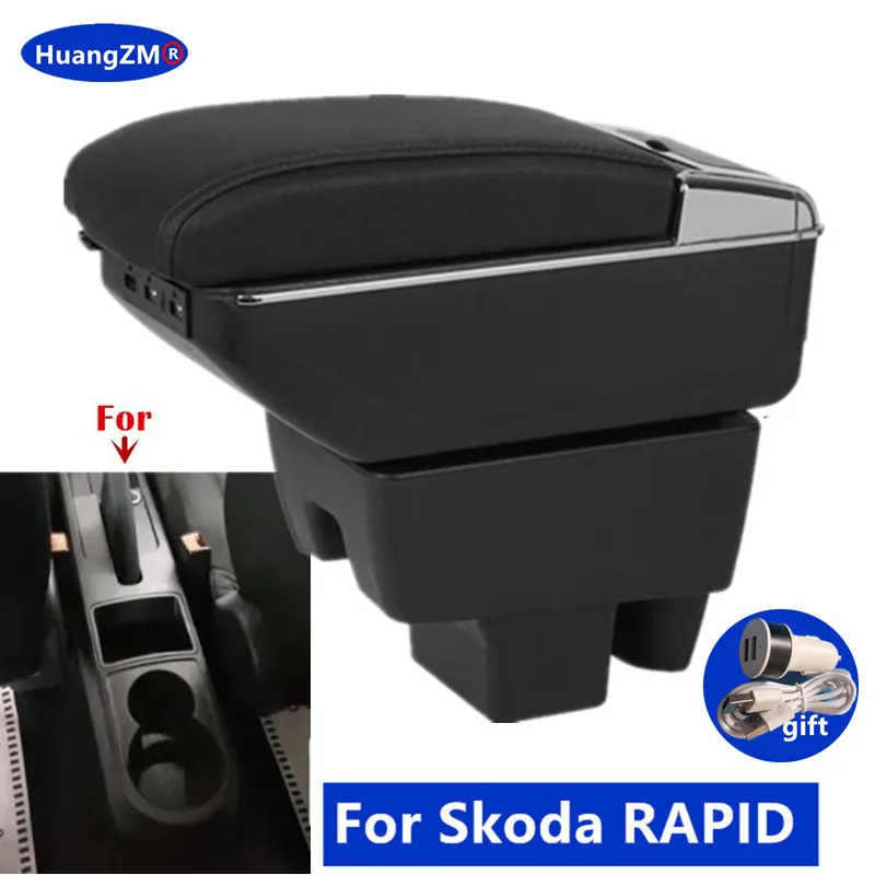 

Car Armrest Box For Skoda RAPID Armrest For Volkswagen New Polo Storage Box Interior Dedicated Retrofit Car Accessories