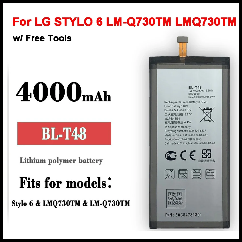 

Аккумулятор BL-T48 4000 мАч для LG STYLO 6 LM-Q730TM LMQ730TM Аккумуляторы