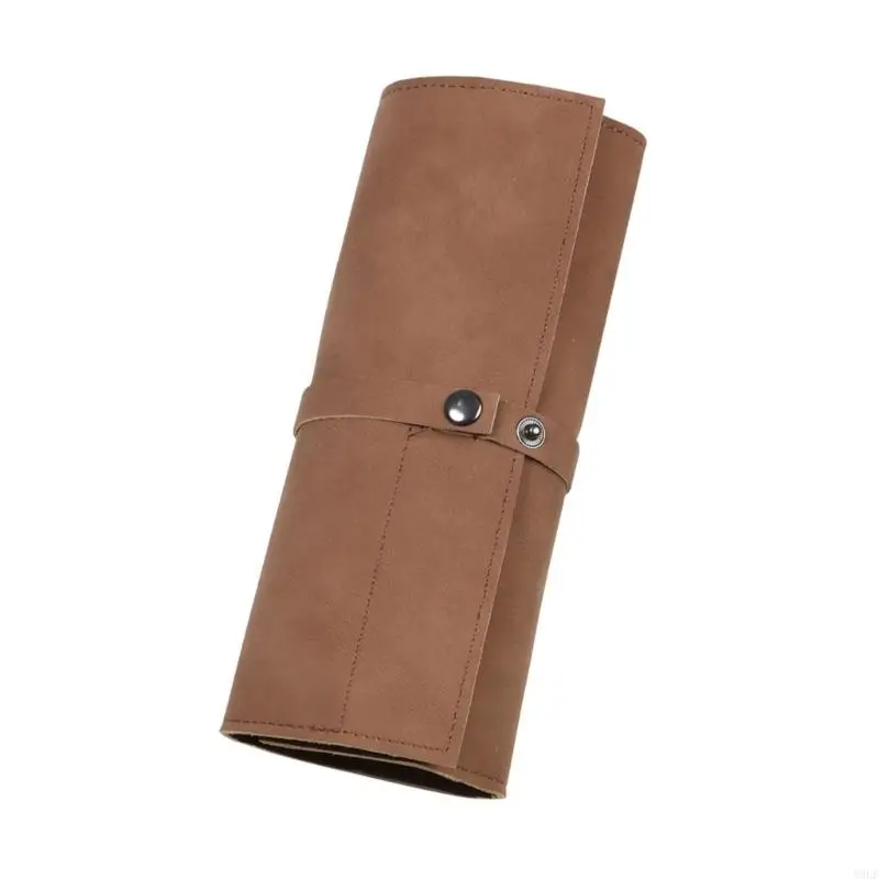 A9LF Watch Roll Roll Cargle Casing Case ، حامل منظمي Watchband Portable في قماش شمعي مع فتحات النطاق