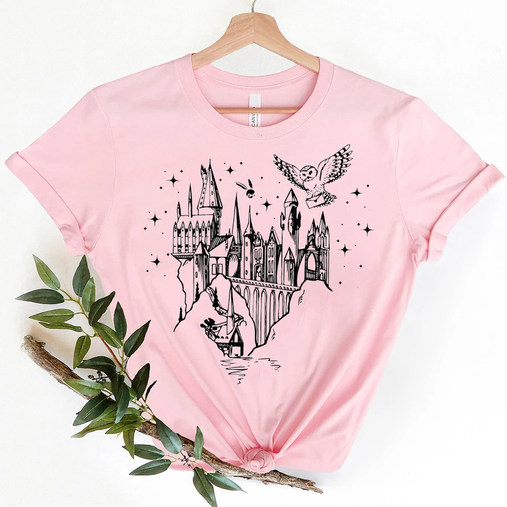 Büyülü sihirbazı kale gömlek film ilham Tee sihirbazı okul T-shirt sihirbazı değnek gömlek Herbology Witchcraft Tops kadın kıyafetleri