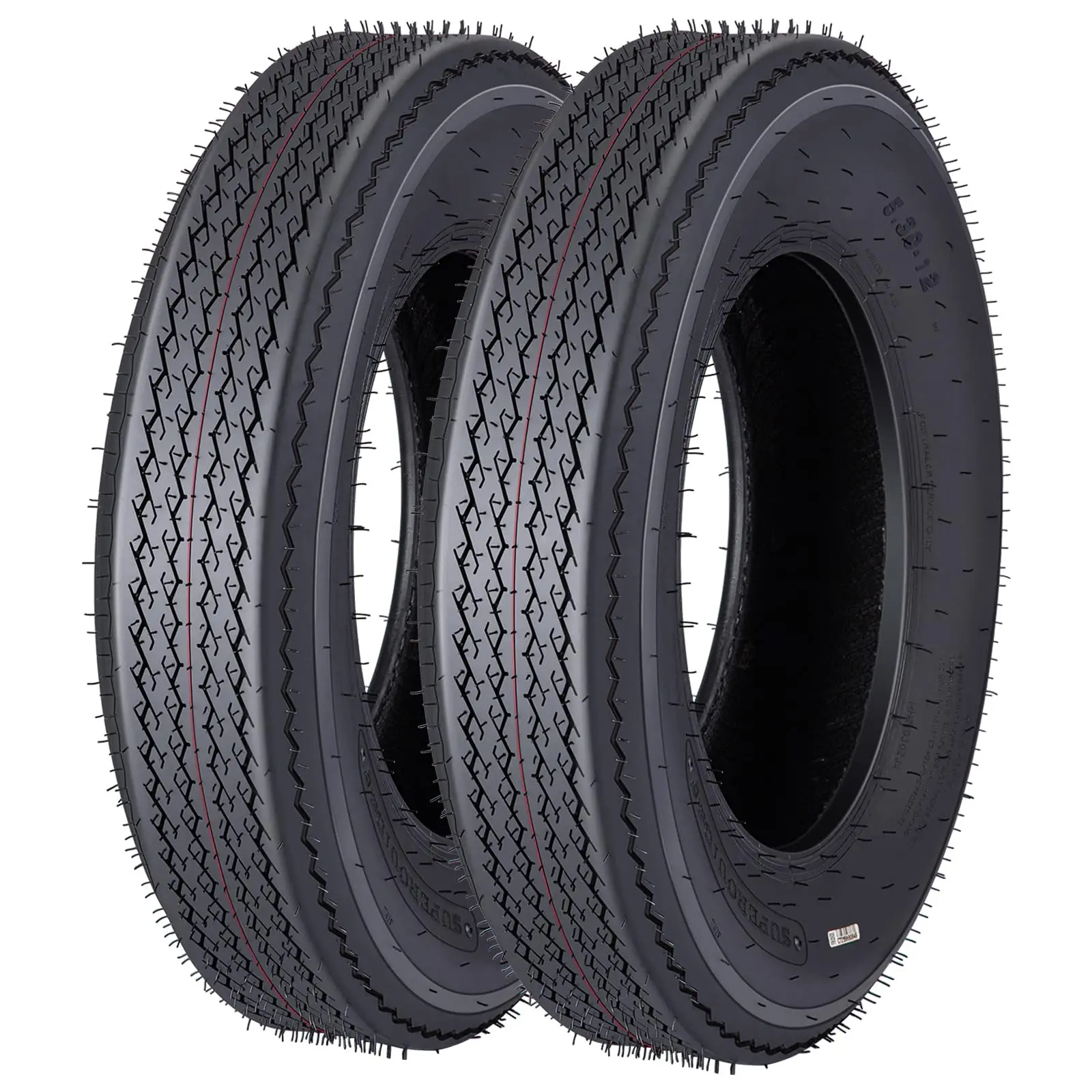 

2 Pack Heavy-Duty All-Weather Trailer Tires, 5.30-12, 8-14.5, 20.5x8-10, 6PR Load Range C, Fit For Utility, Boat, Camper, Cargo