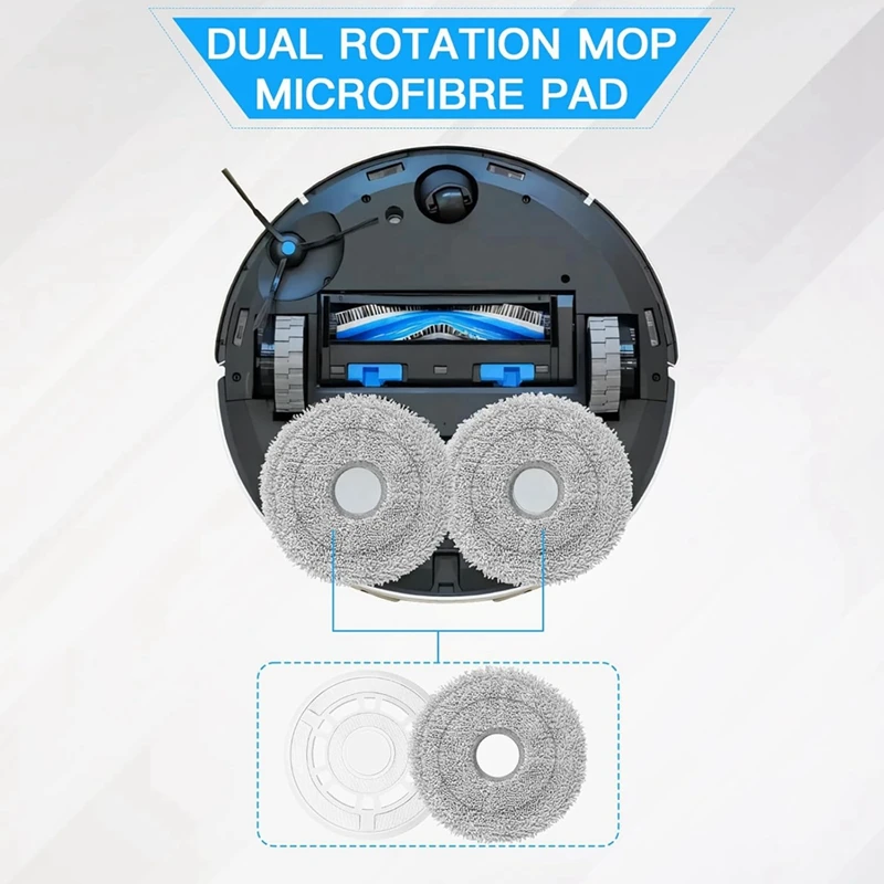 Mop Cloths With Holder For Ecovacs Deebot T30 Pro Omni/T30 Omni/T30S/T30S Combo Robot Vacuum Cleaner Replacement Parts