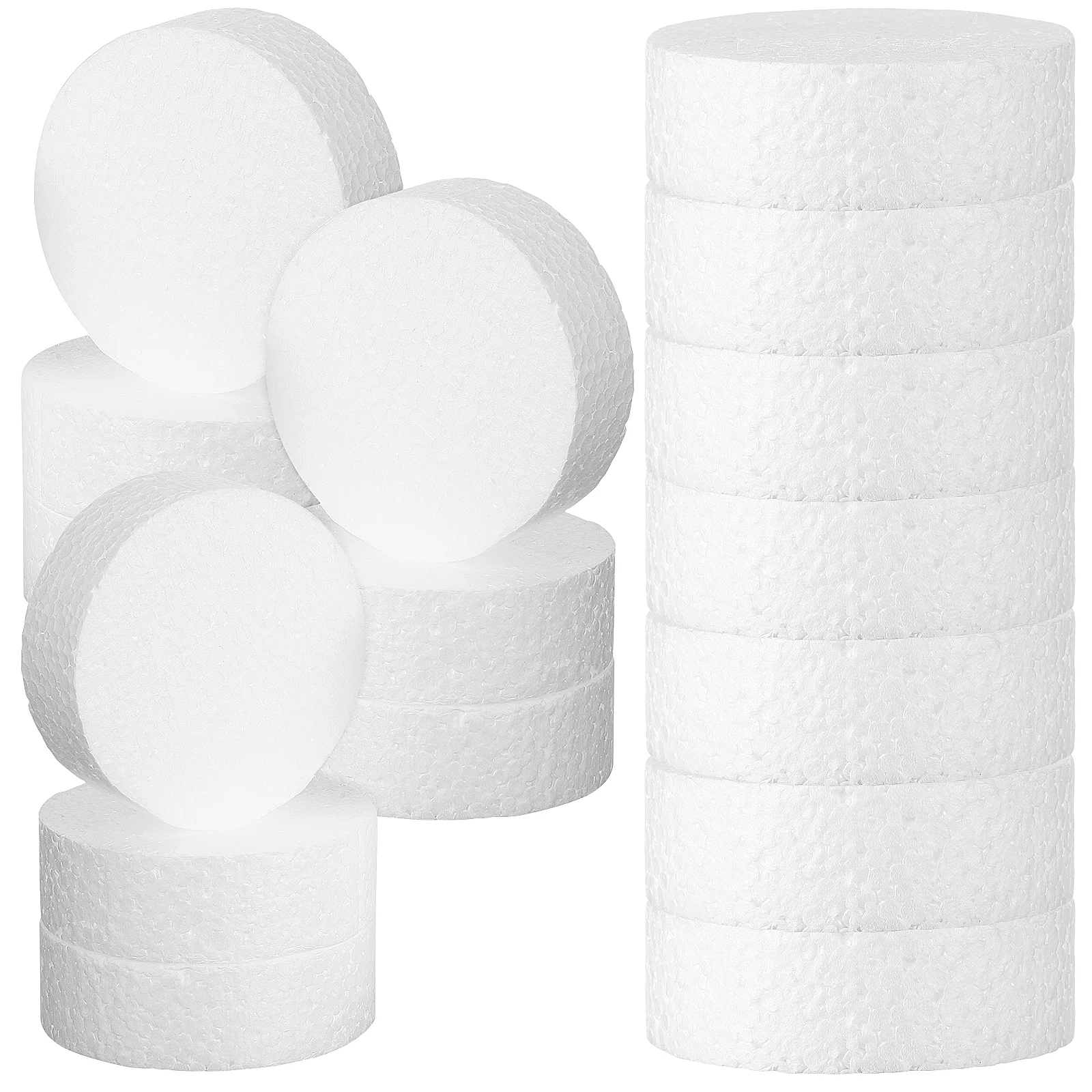 

24 Pcs Foam Cylinder Birthday Cake Decorations Crafts Polystyrene Circles Block