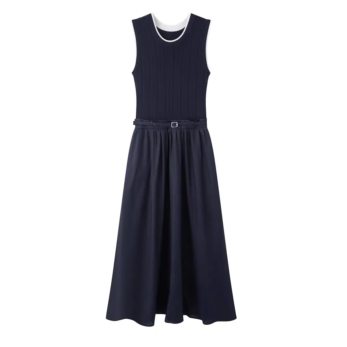 Bird Home 2026 Summer Slim Fit Long Sleeve Open Cardigan Dress Vest Skirt Sleeveless Patchwork Women's Fashion Set Two-Piece ...