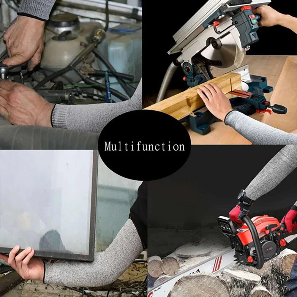 Safety Protective Work Arm Wrist Sleeve Gloves Anti Cut Guard Bracers Protector 5 HPPE Cut Resistant Anti-Puncture 40cm