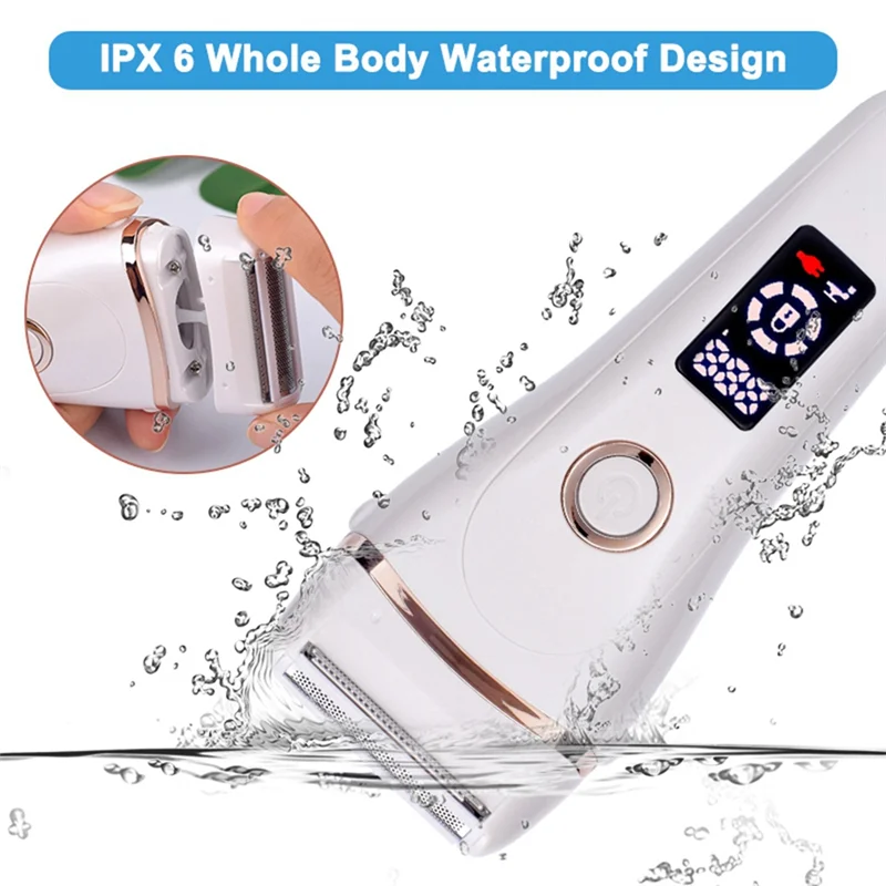 Hair removalElectric Shave Ladies Shave USB Rechargeable Bikini Trimmer for Whole Body Waterproof LCD Display Wet and Dry Use