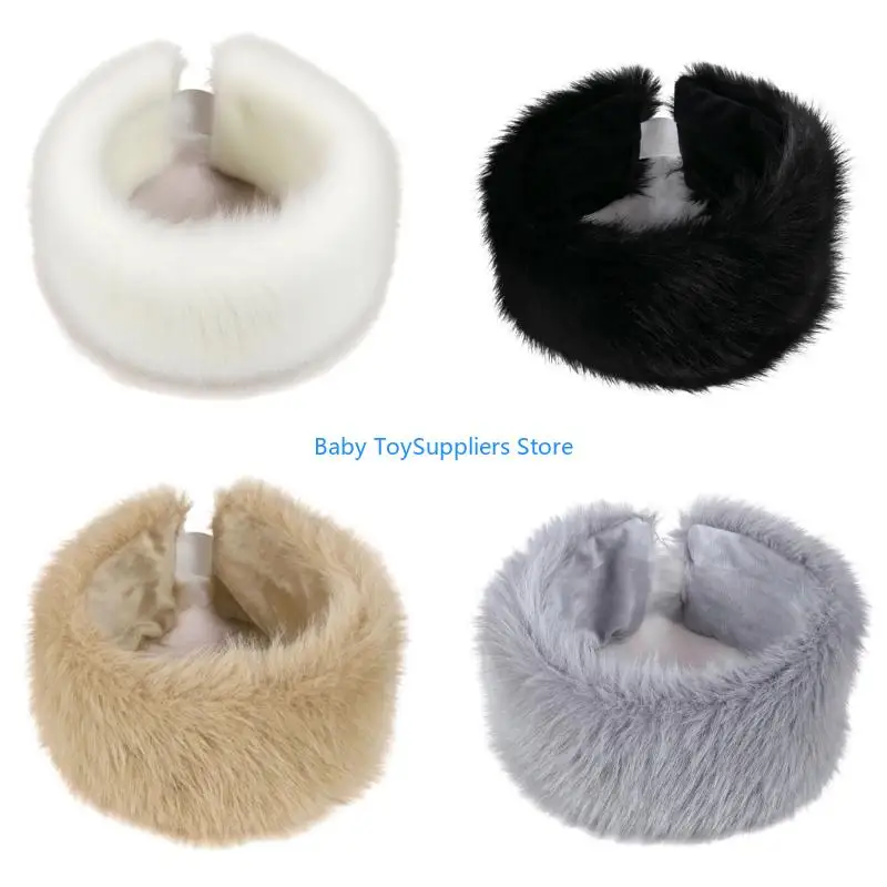 

R1WF толстые повязки на голову из искусственного меха, ветрозащитная повязка на голову для зимы, теплая, удобная эластичная на с