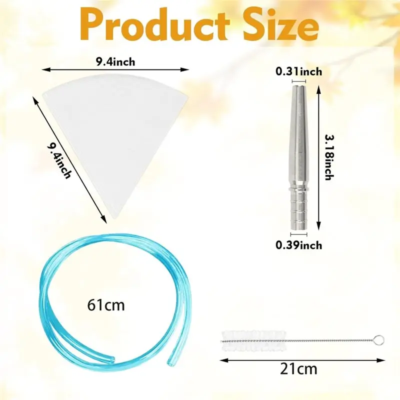 24-Hour Delivery For Maple Syrup Tap Supplies-6 Sets Tapping Kit-Stainless Steel Spiles& Hooks, Tubing, Filters Home Use
