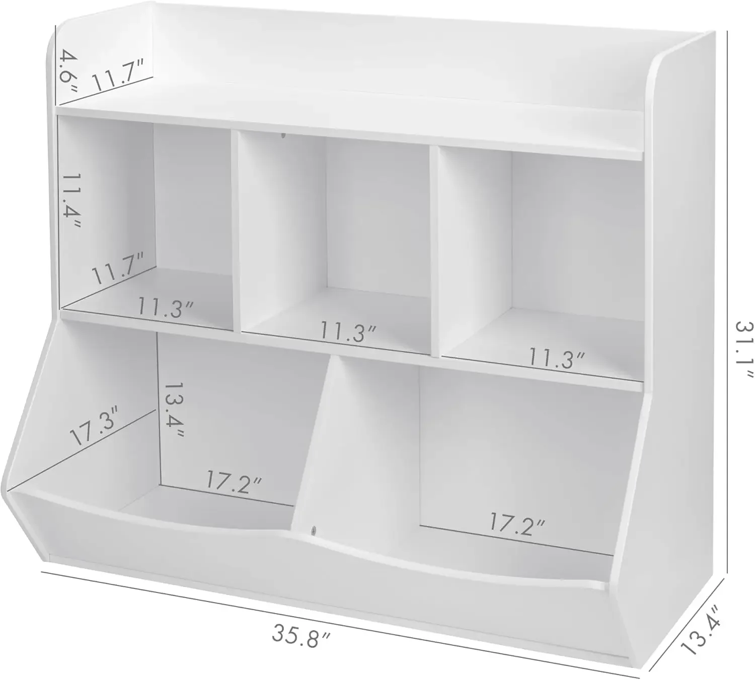 Toy Storage Organizer with Bookcase, Kid’s Multi Shelf for Books,Toys, Storage Organizer for Boys,Girls Play Room/Bed