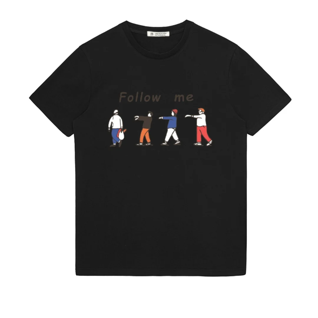 العصرية العلامة التجارية رسالة الجرافيك تي شيرت الصيف موضة الرياضة القطن الخالص تي شيرت رجالي ملابس الأطفال المحملة Y2k امرأة