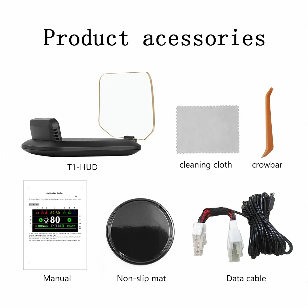 Car Speed Gear Turn Signal Non-destructive Modification Lcd Instrument Car Hud Head up Display