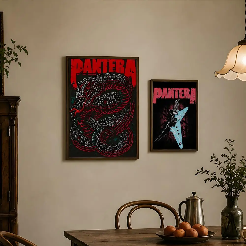 Band P-Pantera-a Poster Vintage Self Adhesive PP Wall Art Home Bar Bedroom Decor Gift view 3