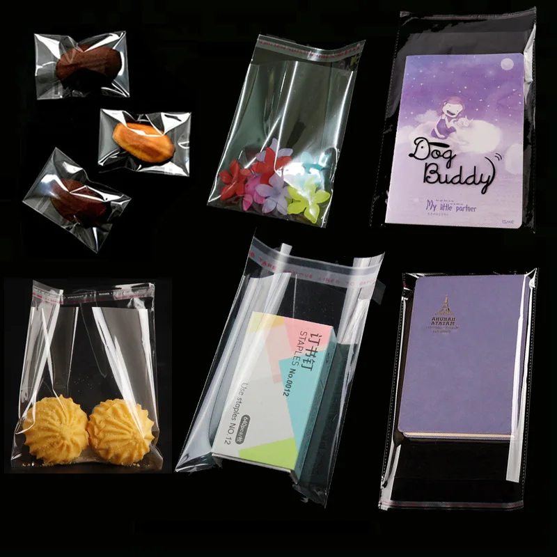 Transparent Self Sealing Plastic Bags For Packing Jewelry Gift Candy Cookie Toy Cards Storage Bag Resealable Self Adhesive Bag