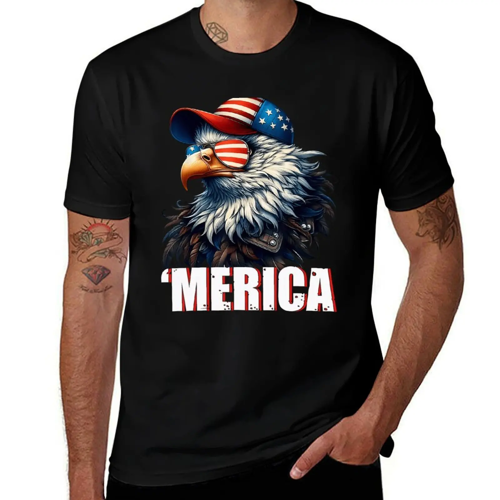 

Merica Bald Eagle 4Th Of July American Flag Patriotic Usa T-Shirt custom t-shirts T-shirts oversize slim fit t shirts for men