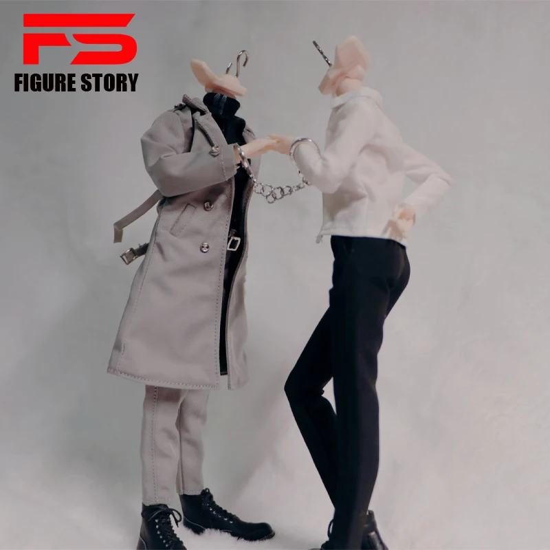 

1/12 Scale male clothes trench coat slacks belt fit 6'' action figure