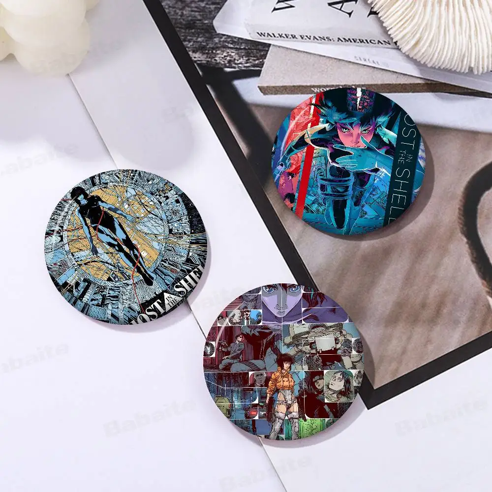 Klassieke Japan Anime Ghost In The Shell Ronde Knop Pins Slogan Creatieve Broches Rugzak Kleding Decoratie Mode Cartoon