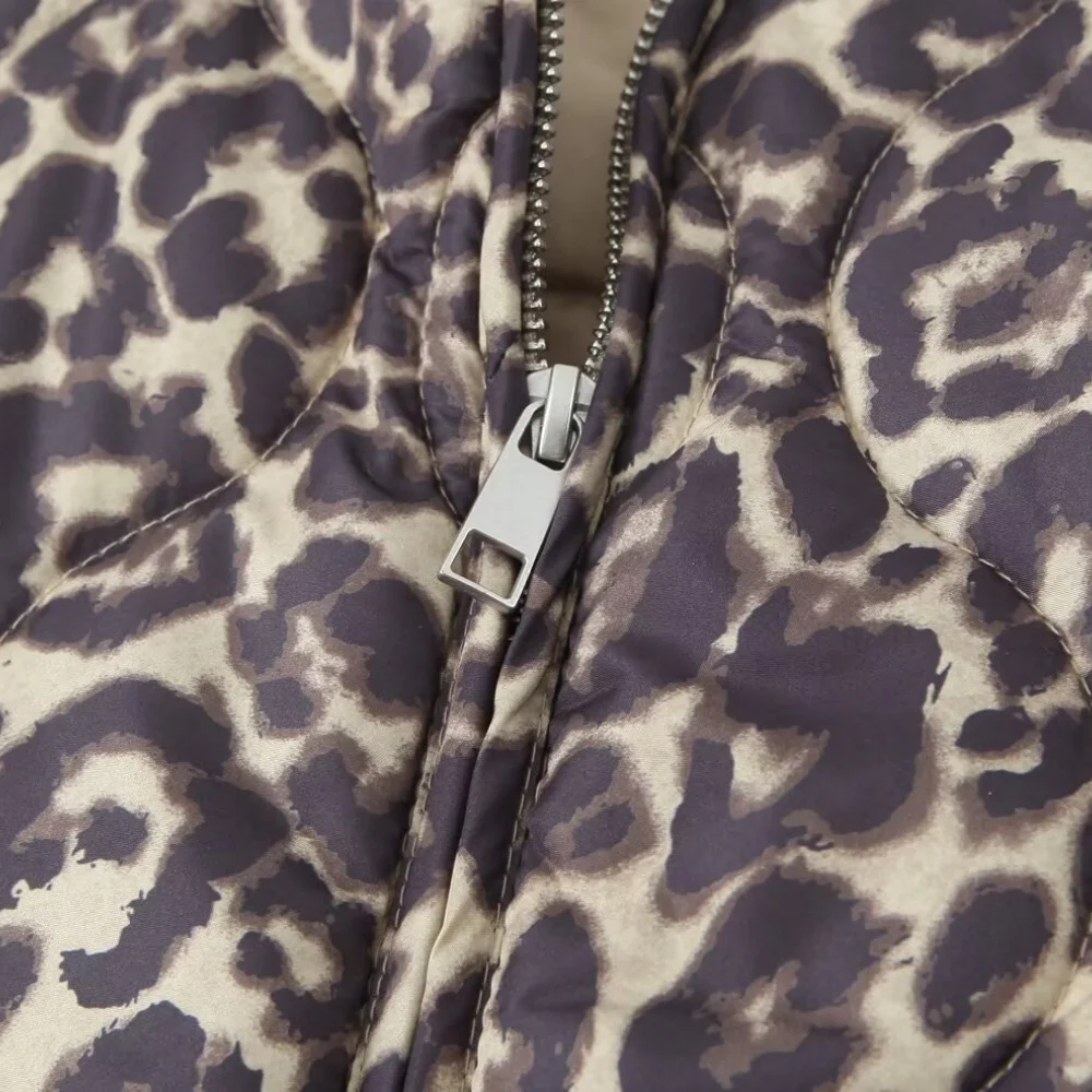 Veste ample à coutures pour femmes, manteau, col en v, manches longues, fermeture éclair, poche, motif Animal imprimé, nouvelle mode automne/hiver, coton Ja