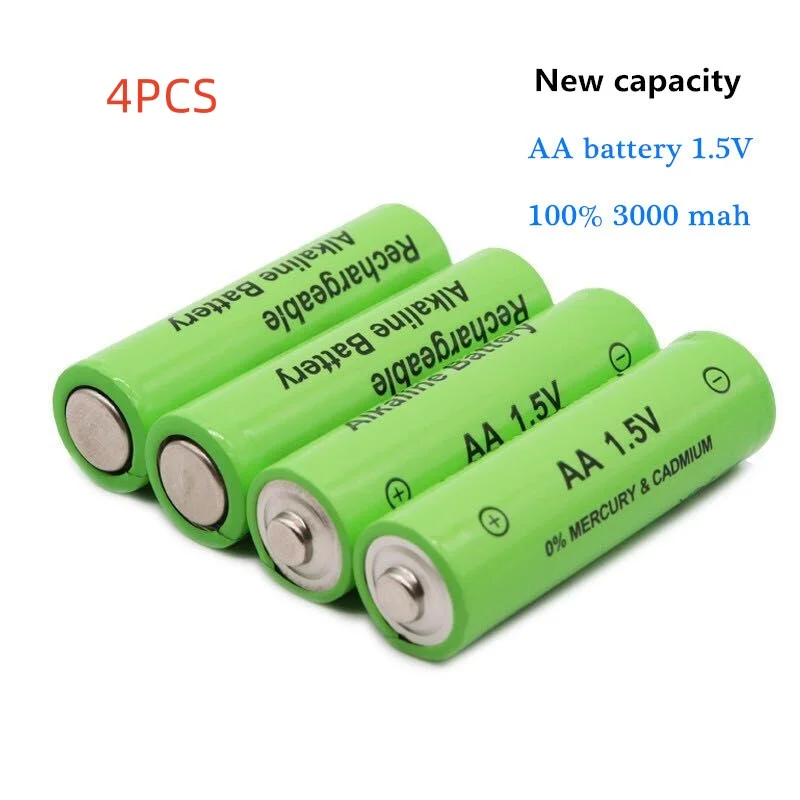 

4PCS AAA Battery 1.5V AA Rechargeable Batteries 3000mAh Alkaline Battery for Remote Control Mouse Computers Toy Clocks