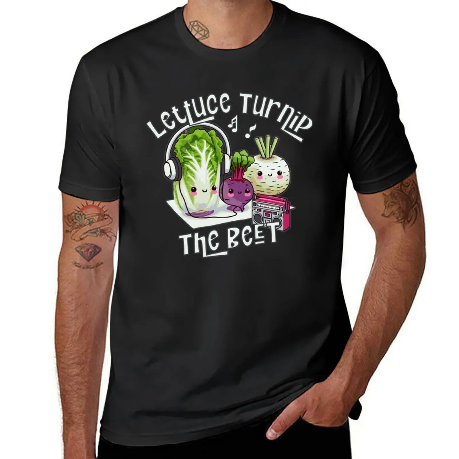 Funny Pun Lettuce Turnip the Beet, Kawaii Punny Design T-Shirt blacks graphics korean fashion t shirts for men graphic