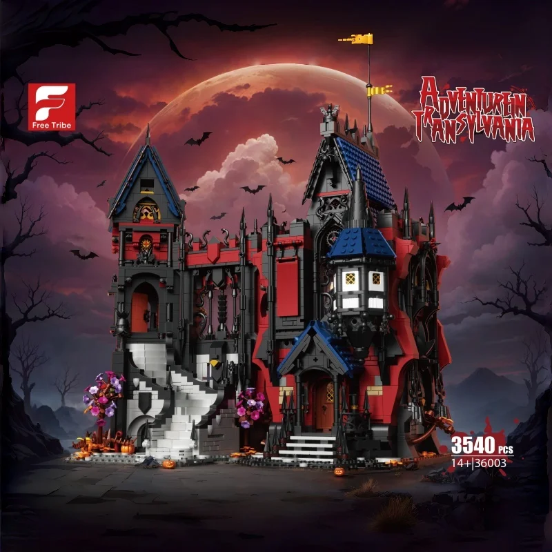 3540+Pcs European Vampire Castle Building Block Model | Large Size Castle Model Building Block Set | DIY Home Furnishings and Decorations | Halloween Christmas Gifts