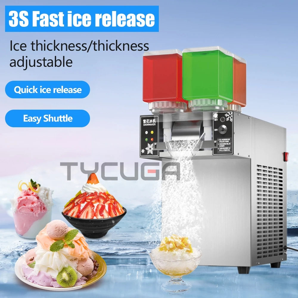 180KG/24H Snowflake Ice Shaving Device 1200W Ice Maker Snow Shaver Machine Shaved Ice Korea Bingsu Soft Ice Shaving Machine 110V