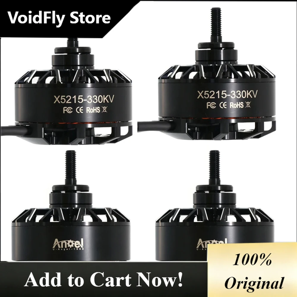 VoidFly 4pcs/lot Angel X5215 5215 KV300 KV500 4-8S Brushless Motor 4mm Shaft For RC FPV Drone Parts Accessories
