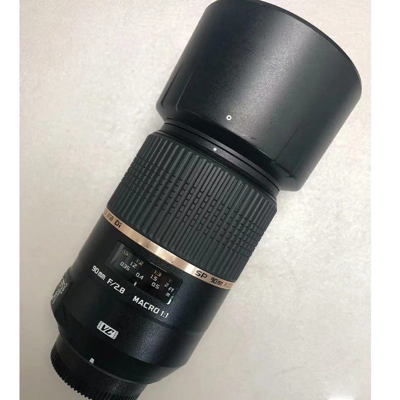 97% nuevo para Tamron SP 90MM F/2.8 DI MACRO 1:1 VC USD para Nikon, lente macro de 90 mm para cámaras Canon EF -F004