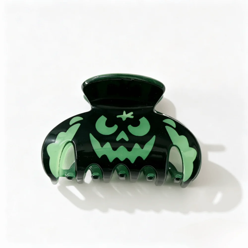 Hairpin Luminous Halloween Hair Claws Gothic Glow Dark Halloween Hair Clip for Thick Hair Unique Skull Claw Girls