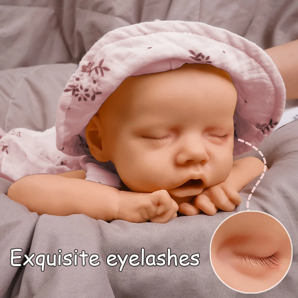 🌟    Bambino rinato in silicone di grado professionale da 17,5 pollici 2,6 kg proporzione perfetta design realistico con chiusura a bocca e occhiello