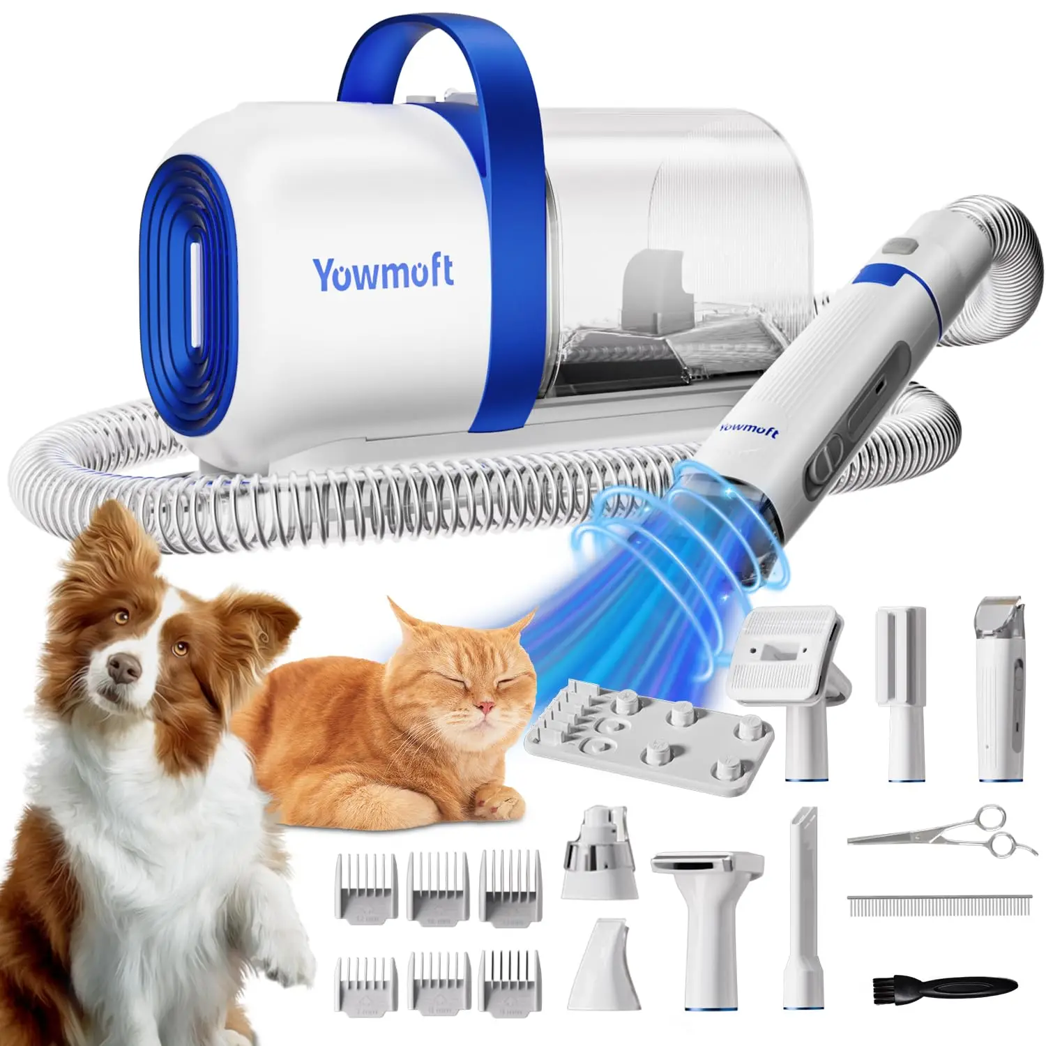 

Pet Grooming Vacuum Kit with 15 Tools, Max 11 Kpa Suction, 2L Capacity for Dogs and Cats