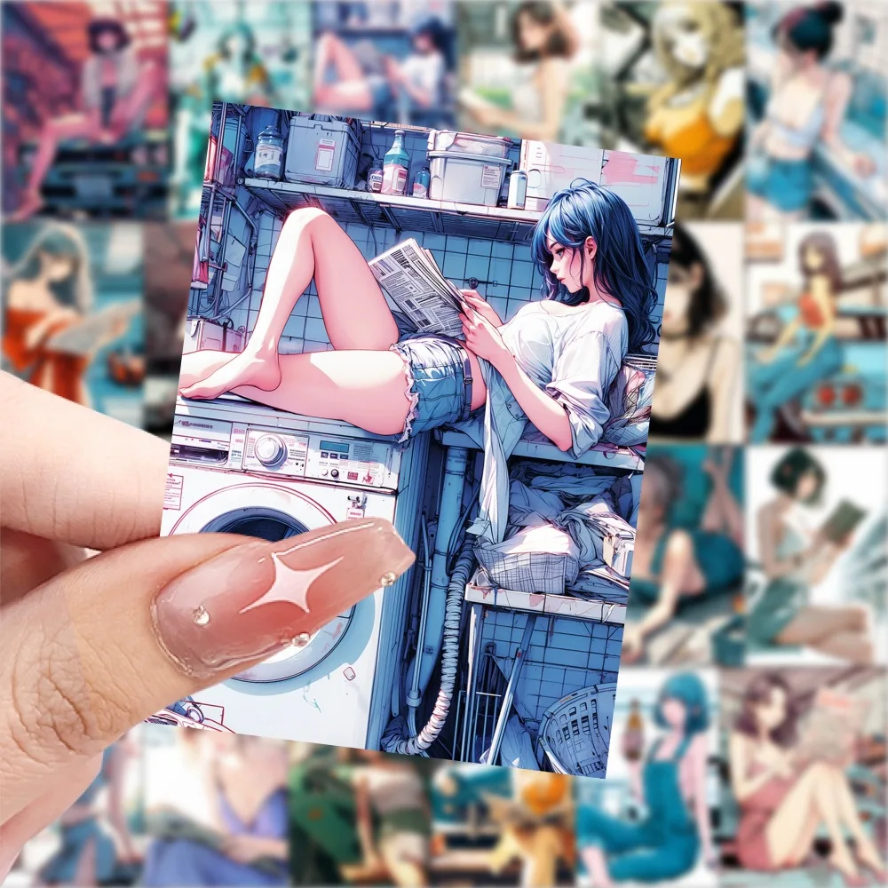 60PCS Koreanische Cartoon Schöne Mädchen Cartoon Hochwertige 2D Dekoration Handy Fall Laptop Wasser Tasse Aufkleber