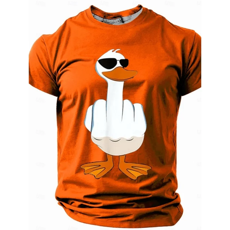 Ducks Disdain Graphic T Shirt For Men Funny Animal 3D Print Tees Summer Streetwear Unisxe T-Shirts Round Neck Tops Short Sleeves image 4