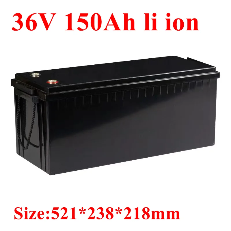 

waterproof 36v 150ah lithium ion batteria 100A BMS li ion for 3000W 2500w inverter scooter golf cart bike solar +10A charger