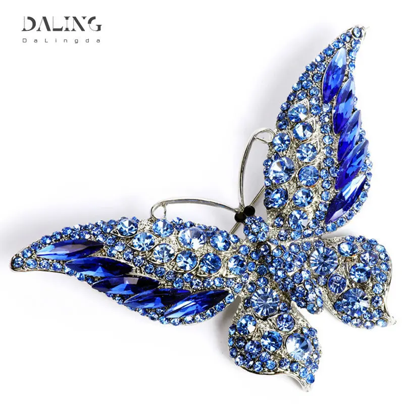 Fashion Colorful Butterfly Brooch Wedding Crystal Rhinestone Insect Broche Mujer Bouquet Hijab Scarf Pins for backpacks