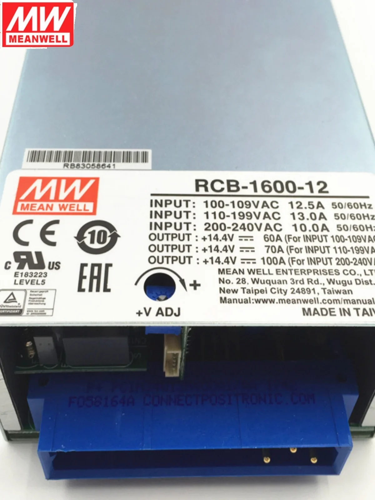 Taiwan Mingwei Switching Power Supply RCB-1600-12/24/48V Rack Mounted Front-mounted Battery Charger