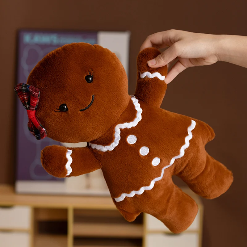 ตุ๊กตาขนมปังขิงน่ารัก กลิ่นช็อกโกแลต ของตกแต่งคริสต์มาส ตุ๊กตาจี้ ของเล่น หมอนอิงนุ่ม ของขวัญสำหรับเด็ก