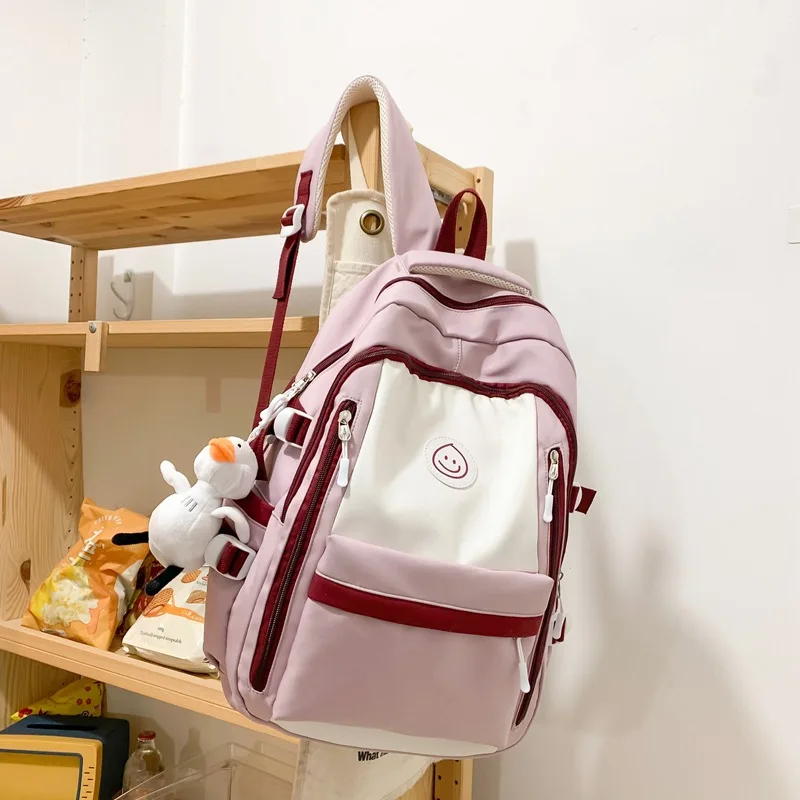 Mochila de lona para estudiantes, bolsa de viaje para ordenador, minimalista, japonés, para escuela secundaria, 2023