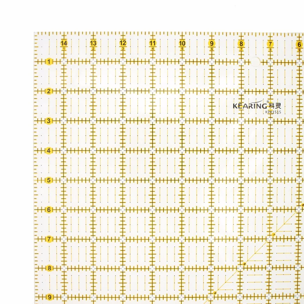 15*15 "Patchwork Righello Strumenti Quilting A Mano FAI DA TE Strumento di Acrilico Trasparente Trapunta Righello Grande Piazza Cucire Righello 3mm di Spessore