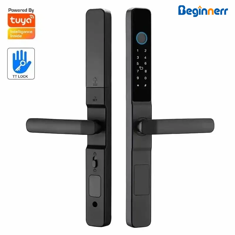 IP66 Waterproof Smart UPVC Door Lock Euro 2885 Doublehook Multi Mortise 3592 4092 TTlock Tuya WiFi Fingerprint Sliding Door Lock