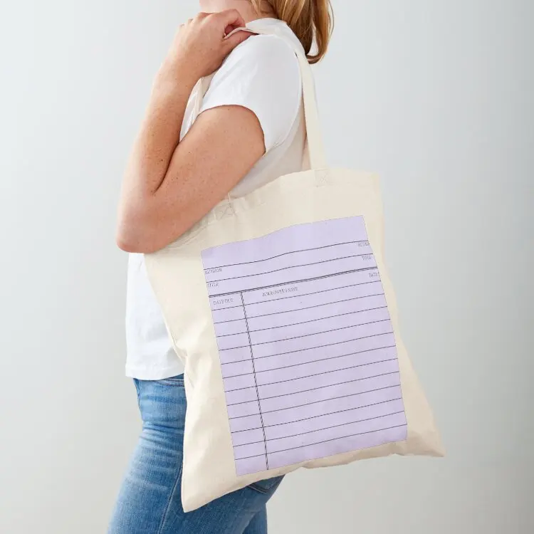 

Vintage Library Card - Purple Tote Bag foldable reusable bag Women bags cloth bag woman Customizable tote