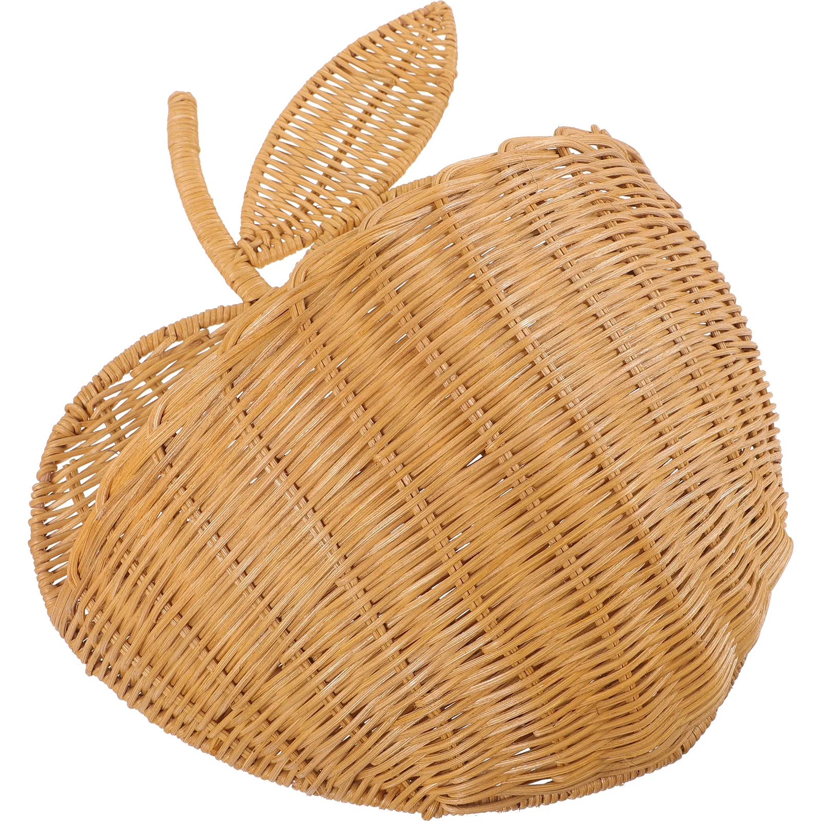 

Yellow Rattan Woven Basket H made Apple Storage Home Decor Photo Props Wall Hanging Straw Storage Container Box