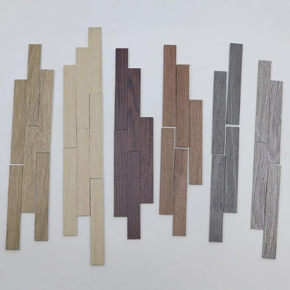 

Wood Flooring Peel Stick Realistic Wood Flooring for Mini Doll Houses Self-adhesive Baby House Floor Boards Diy Doll House